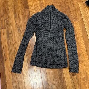 Black Zigzag Patterned Women's Top